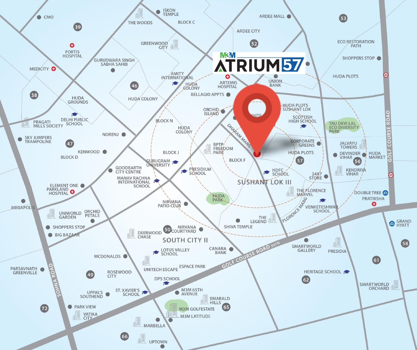 M3M Atrium 57 Gurgaon  Site Plan