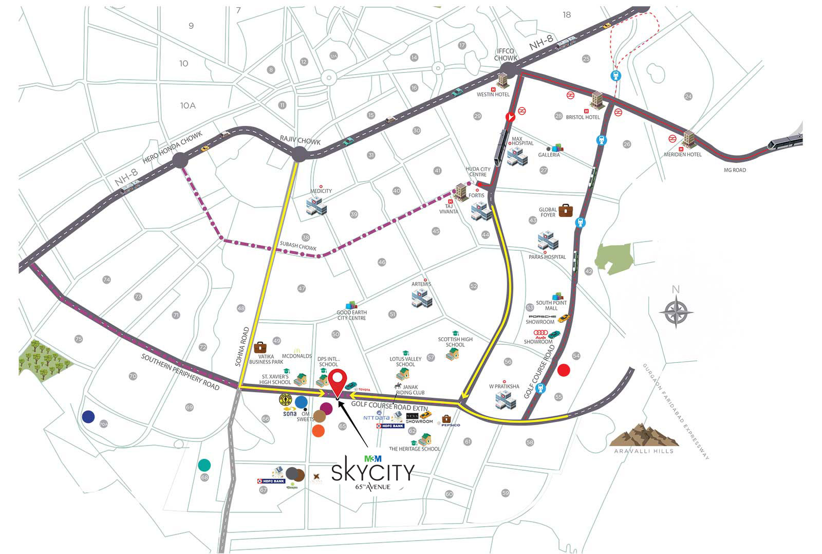 M3M Sky City Sector 65 Gurugram Site Plan